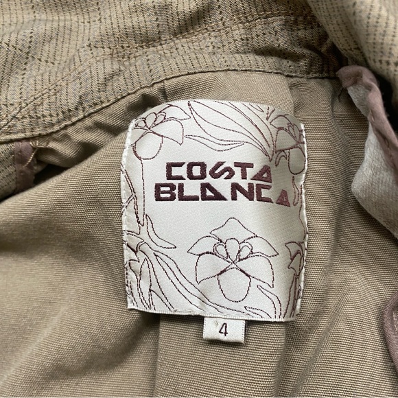 Costa Blanka Women's Brown Plaid Short Trench Jacket Size 4 Classic Academia - Picture 10 of 15